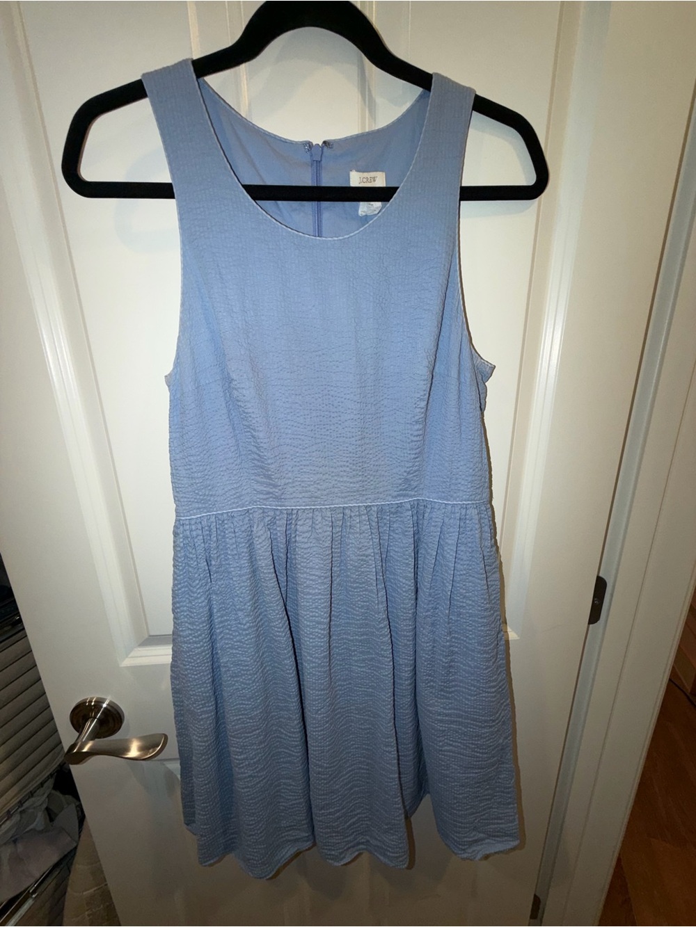 J. Crew Pale Blue Textured Sleeveless Dress- size 6